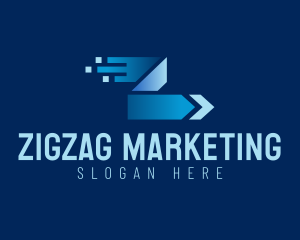 Zigzag Dash Arrow logo design