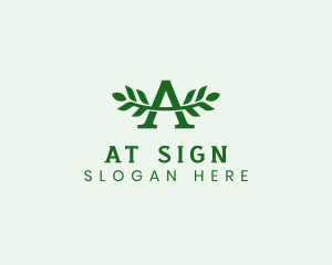 Natural Leaf Letter A logo design