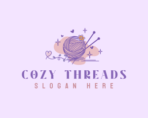 Yarn Ball Knitting logo design