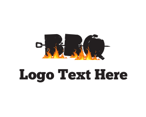 Barbecue Grill Letter BBQ logo