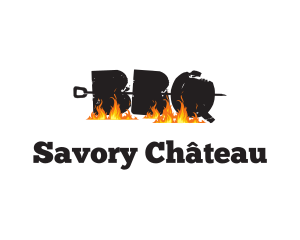 Barbecue Grill Letter BBQ logo design