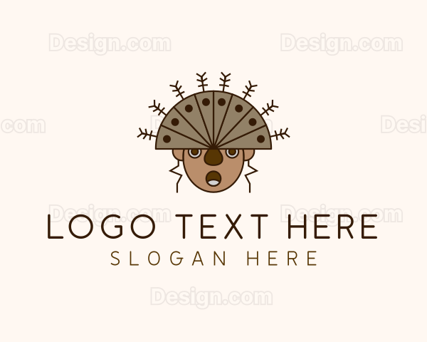 Ethnic Headdress Warrior Logo