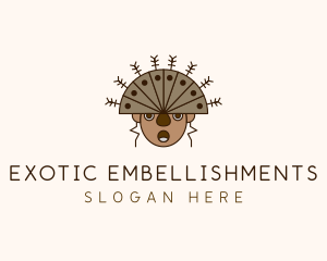 Ethnic Headdress Warrior logo design