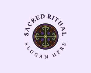 Sacred  Christian Cross logo design