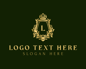 Shield - Luxury Crown Shield Lettermark logo design