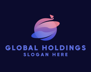 Gradient Global Arrow logo design