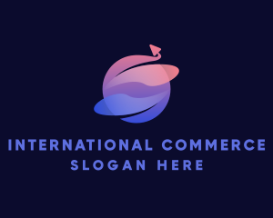 Gradient Global Arrow logo design