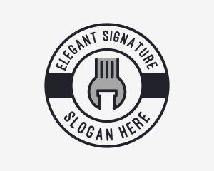 Mechanic Wrench Spanner Tool logo design