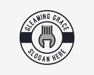 Mechanic Wrench Spanner Tool logo design