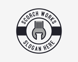 Mechanic Wrench Spanner Tool logo design