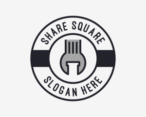 Mechanic Wrench Spanner Tool logo design