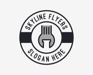 Mechanic Wrench Spanner Tool logo design