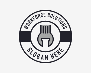 Mechanic Wrench Spanner Tool logo design