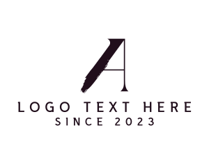 Letter A - Brushstroke Minimalist Letter A logo design