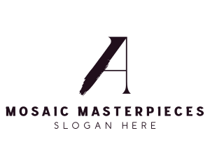 Brushstroke Minimalist Letter A logo design