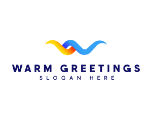 Wave Air Conditioning Letter W logo design