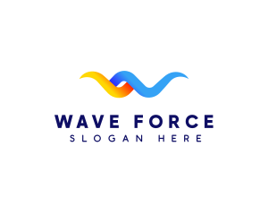 Wave Air Conditioning Letter W logo design