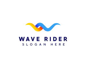 Wave Air Conditioning Letter W logo design