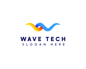 Wave Air Conditioning Letter W logo design