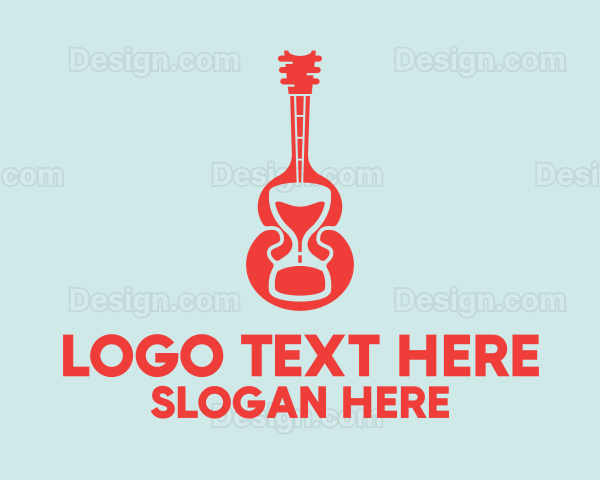 Red Guitar Hourglass Logo