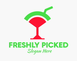 Watermelon Margarita Drink logo design