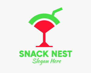 Watermelon Margarita Drink logo design