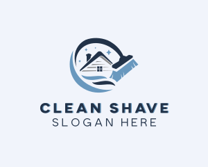 House Cleaning Broom logo design