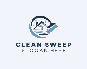 House Cleaning Broom logo design