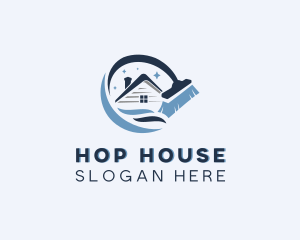 House Cleaning Broom logo design