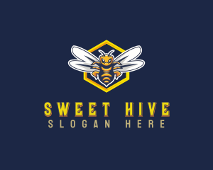 Bee Insect Hive logo design