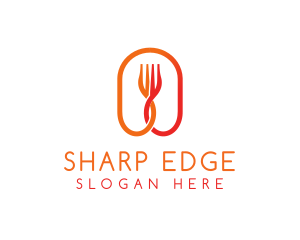 Orange Food Fork logo design