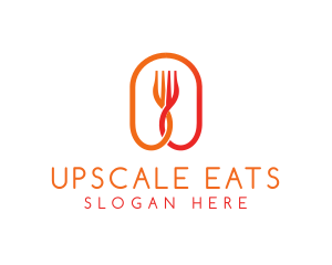 Orange Food Fork logo design