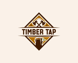 Lumberjack Axe Carpenter logo design