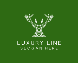 Simple Reindeer Line Art logo design