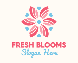 Spring Flower Heart  logo design