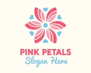 Spring Flower Heart  logo design