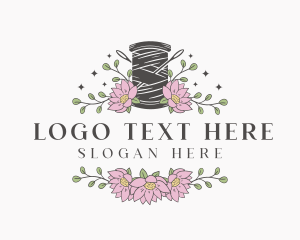 Floral Sewing Thread Needle logo