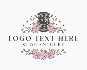 Floral Sewing Thread Needle logo