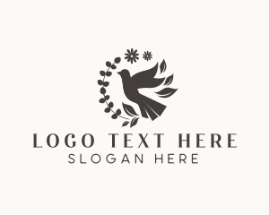 Nature Floral Dove Bird logo