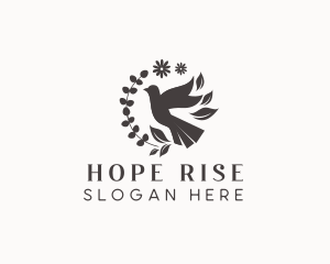 Nature Floral Dove Bird logo