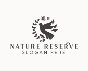 Nature Floral Dove Bird logo design