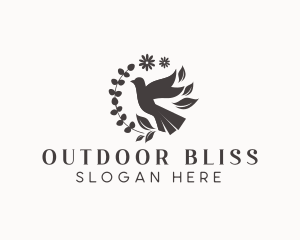 Nature Floral Dove Bird logo design