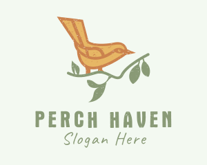 Perched Wren Bird logo design