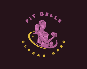 Feminine Dumbbell Gym logo design