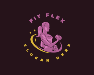 Feminine Dumbbell Gym logo design