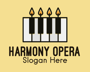 Candle Piano Keys  logo design