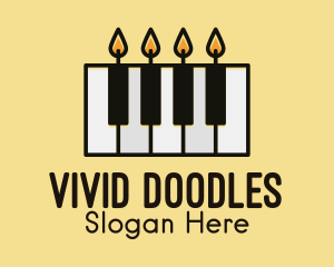 Candle Piano Keys  logo design