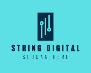 Digital Circuit Rectangle logo design