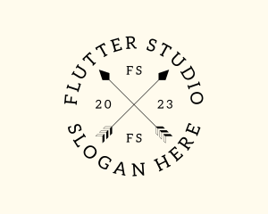 Hipster Fashion Arrow Studio logo design