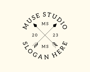 Hipster Fashion Arrow Studio logo design